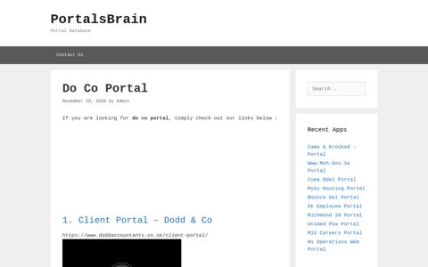Do Co - Client Portal - Dodd & Co - PortalsBrain - Portal Database