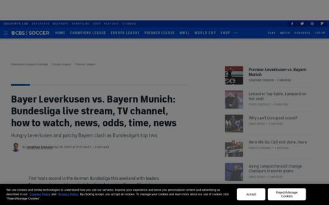 Bayer Leverkusen vs. Bayern Munich: Bundesliga live stream ...