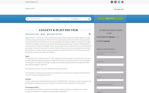 Leggett & Platt Pay Stub | Pay Stubs & W2s