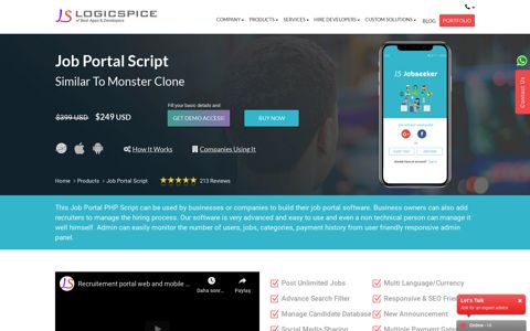Job Portal Script | Monster Clone - Logicspice