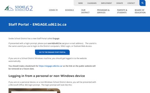 Staff Portal - ENGAGE.sd62.bc.ca | Sooke School District