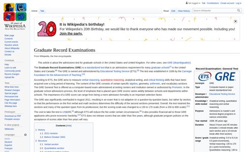 Graduate Record Examinations - Wikipedia