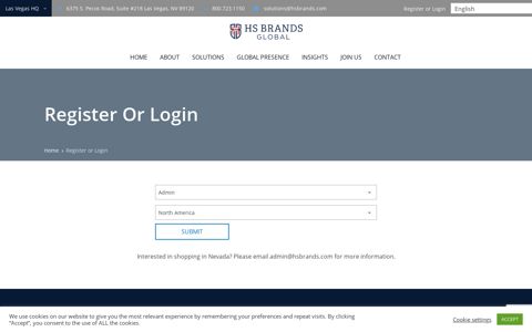 Register or Login - HS Brands