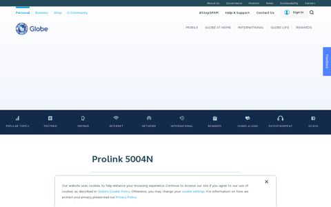 Prolink 5004N Modem Configuration Guide | Help ... - Globe