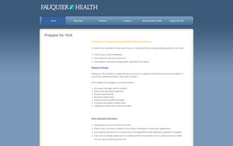 Patient Portal - Fauquier Health