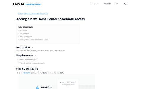 Adding a new Home Center to Remote Access | FIBARO ...