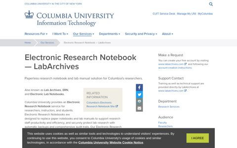 Electronic Research Notebook — LabArchives | Columbia ...