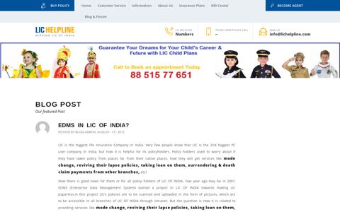 EDMS in LIC OF INDIA? - LIC Help Line