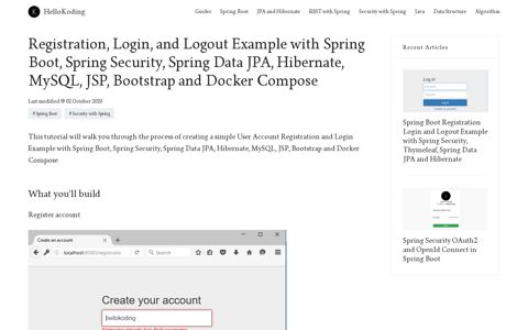 Registration, Login, and Logout Example with Spring Boot ...