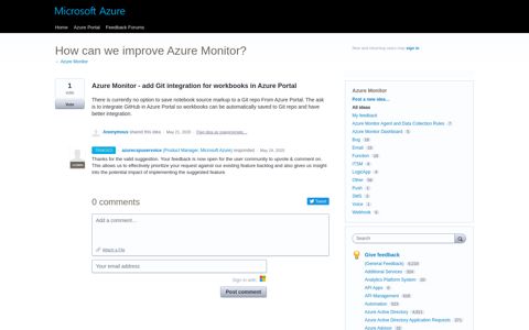 Azure Monitor - add Git integration for workbooks in Azure Portal