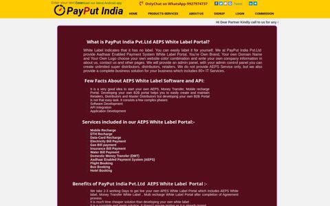 White Label Portal - Payput India