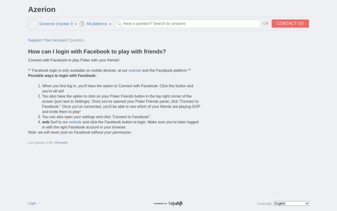 How can I login with Facebook to play with friends? - Azerion ...