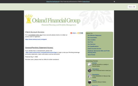 Client Account Access: : Osland Financial Group