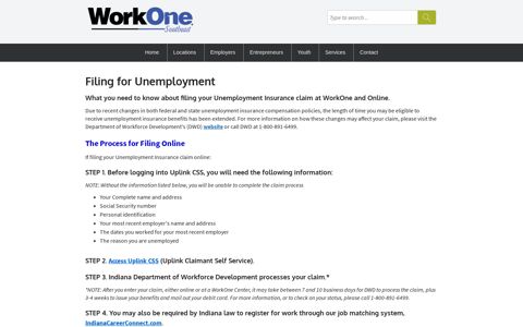 Filing for Unemployment - WorkOne Southeast