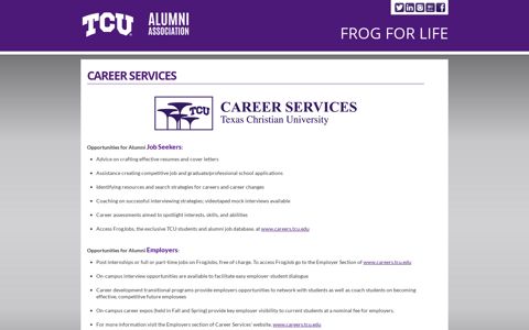 froglinks.com - University Career Services - TCU Alumni ...