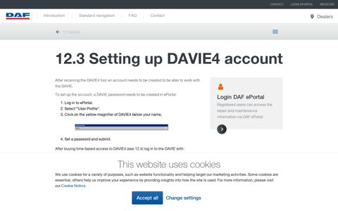 12.3 Setting up DAVIE4 account - DAF RMI