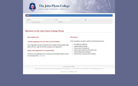 the John Flynn College Portal - StarRez Housing