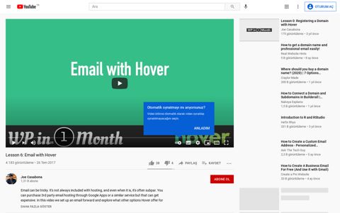 Lesson 6: Email with Hover - YouTube
