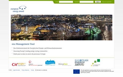 Login Association European Energy Award AISBL - eea Tool