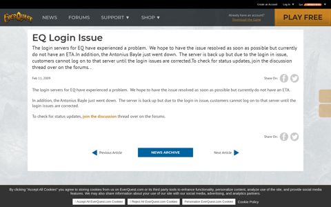 EQ Login Issue | EverQuest
