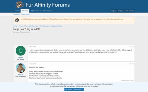 Help! I can't log in to FA! | Fur Affinity Forums