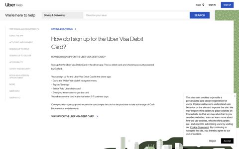 How do I sign up for the Uber Visa Debit Card? | Driving ...