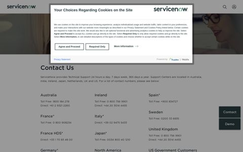Contact Support - ServiceNow