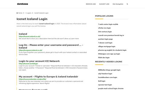 Icenet Iceland Login ❤️ One Click Access