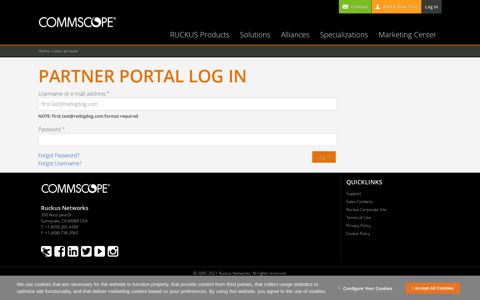 Partner Portal Log In | Ruckus Wireless Partners