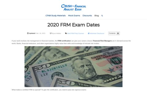 FRM Exam Dates 2020 [Important Info]
