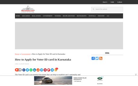 How to Apply for Voter ID card in Karnataka - Karnataka.com