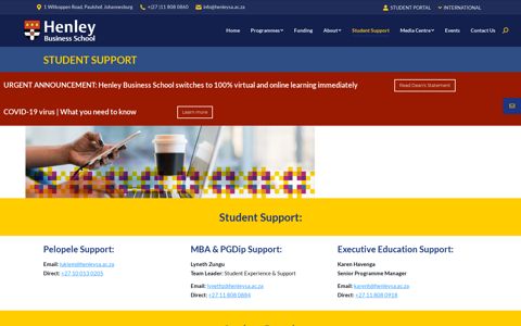 Student Support | Henley Business School South Africa