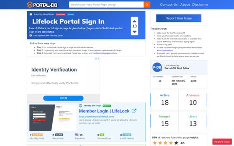 Lifelock Portal Sign In - Portal-DB.live