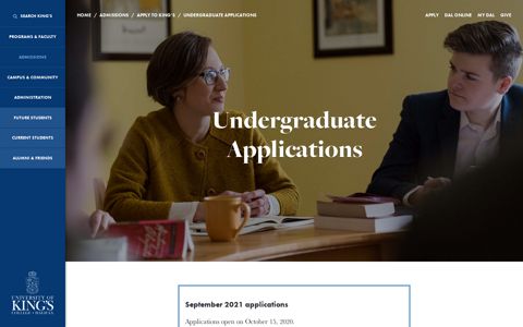 Undergraduate Applications | University of King's College