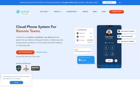 JustCall - Cloud Phone System for Sales and Support Teams