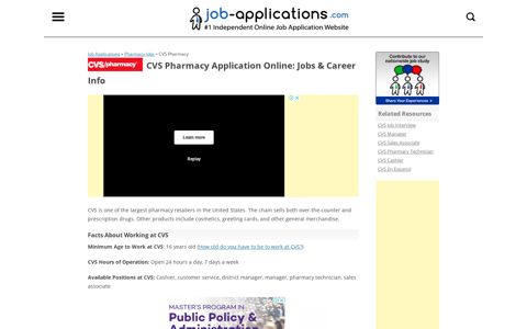 CVS Application, Jobs & Careers Online - Job-Applications.com