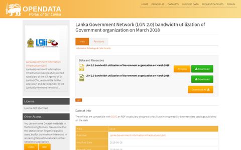Lanka Government Network (LGN 2.0) bandwidth utilization of ...