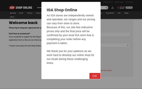 Login | IGA Shop Online