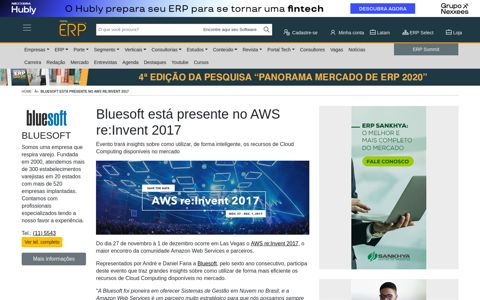 Bluesoft está presente no AWS re:Invent 2017 | Portal ERP