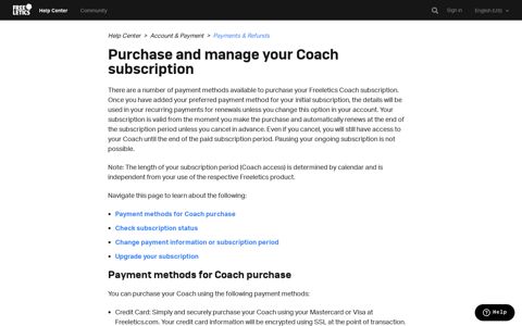 Purchase and manage your Coach subscription – Help Center