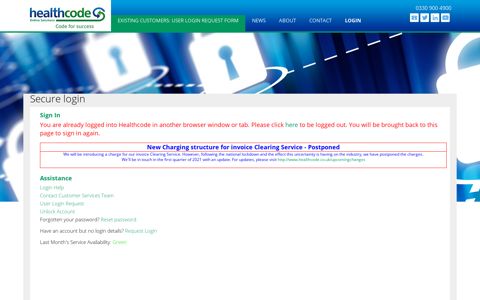 Secure login - Healthcode
