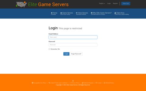 Login - Elite Game Servers