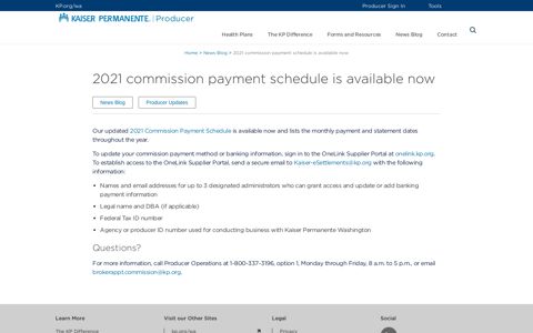 2021 commission payment schedule is available now - Kaiser ...