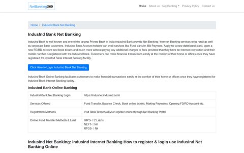 IndusInd Net Banking: IndusInd Internet Banking How to ...