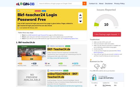 Bkf-teacher24 Login Password Free