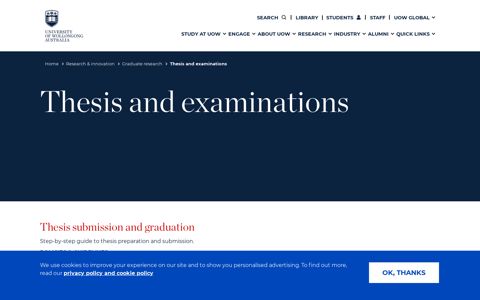 Thesis and examinations - University of Wollongong – UOW
