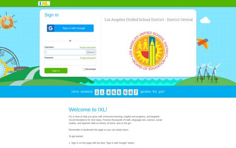 Los Angeles Unified School District - District Central - IXL