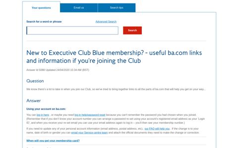 New to Executive Club Blue membership? - useful ba.com ...
