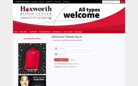 Hoxworth - Donor Portal