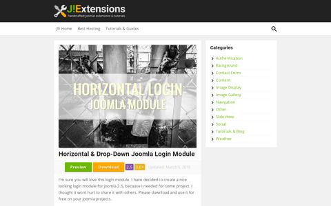 Horizontal & Drop-Down Joomla Login Module